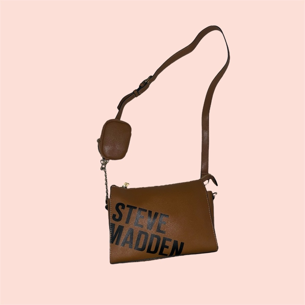 Steve Madden Tan Crossbody with Black Logo